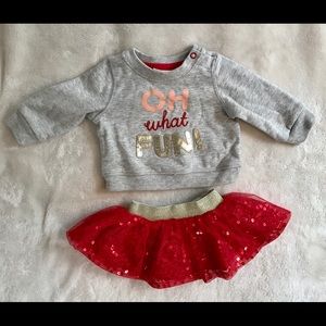EUC Cat & Jack newborn Christmas outfit